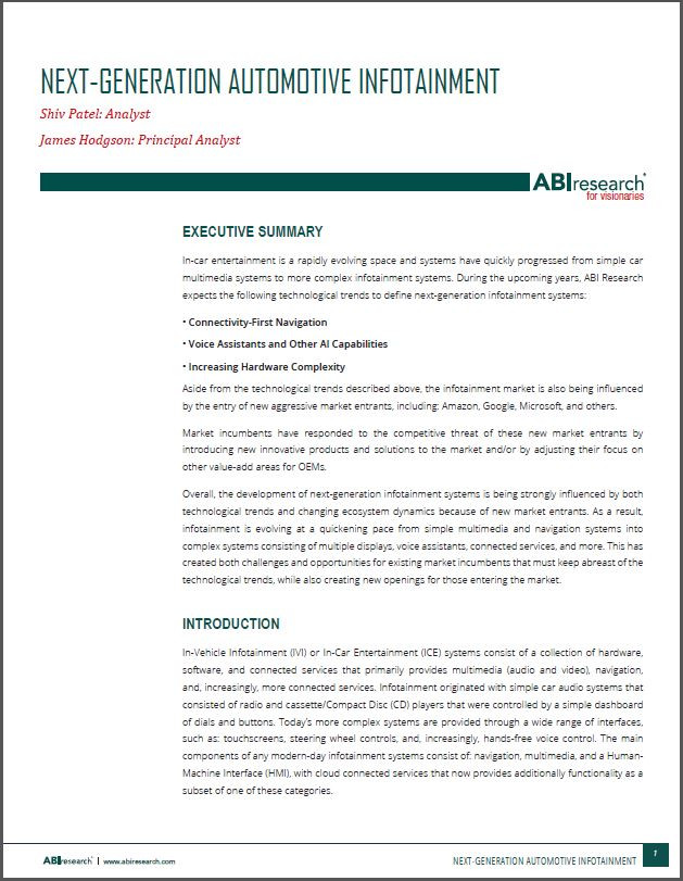 Next generation automotive infotainment