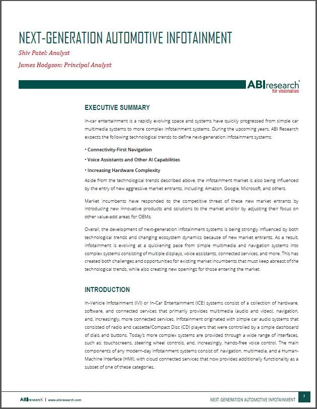 Next generation automotive infotainment