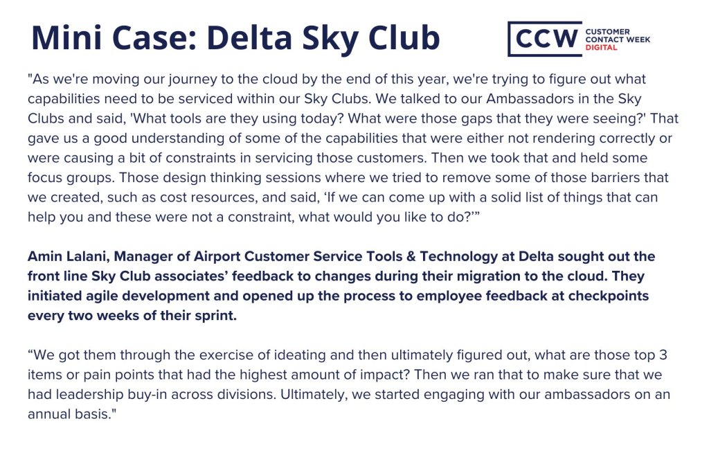 Mini case study from Delta regarding the use of the agent perspective in technology decisions