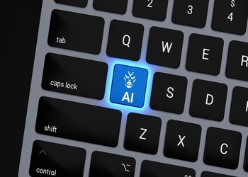 computer keyboard with back lit AI button