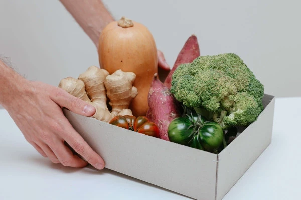 box of vegetables