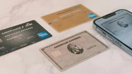 Amex cards on desk