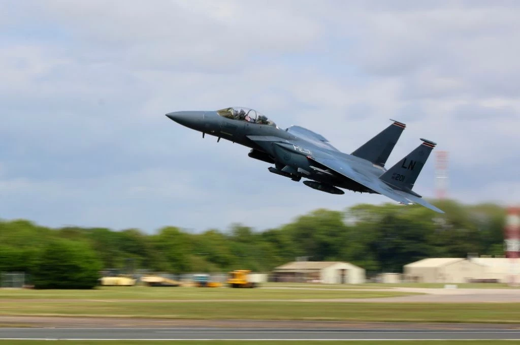 Fighter jet taking off
