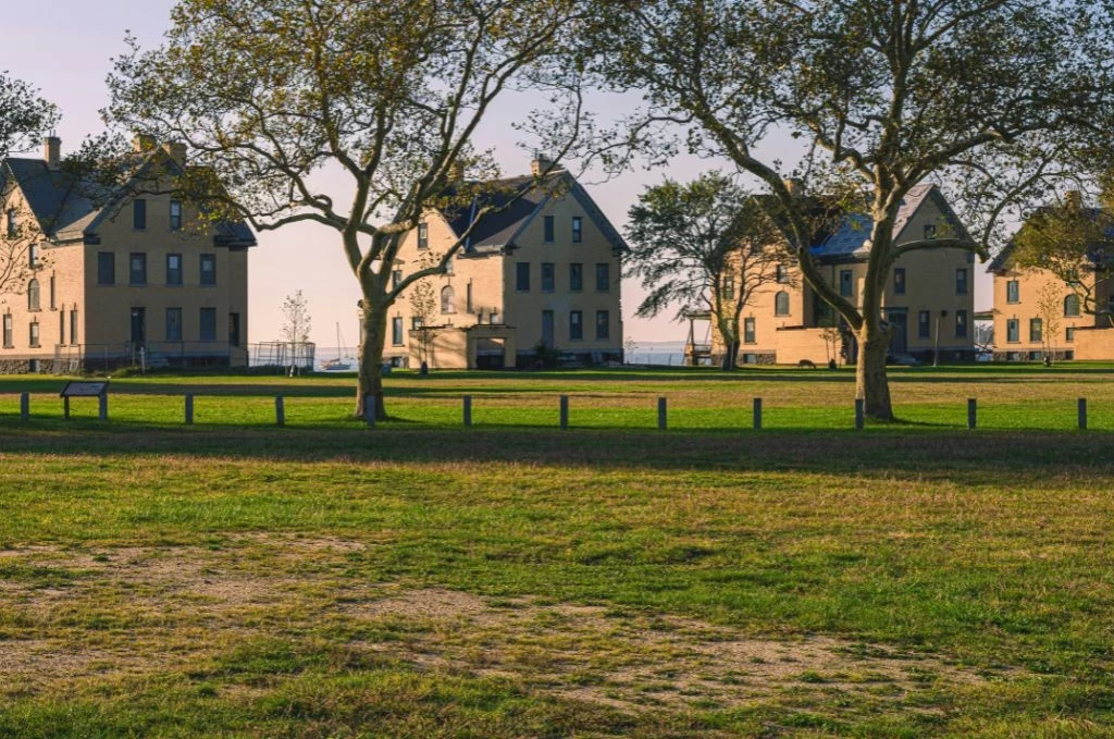 Houses in a field