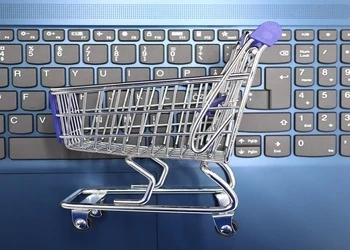 shopping trolley on keyboard