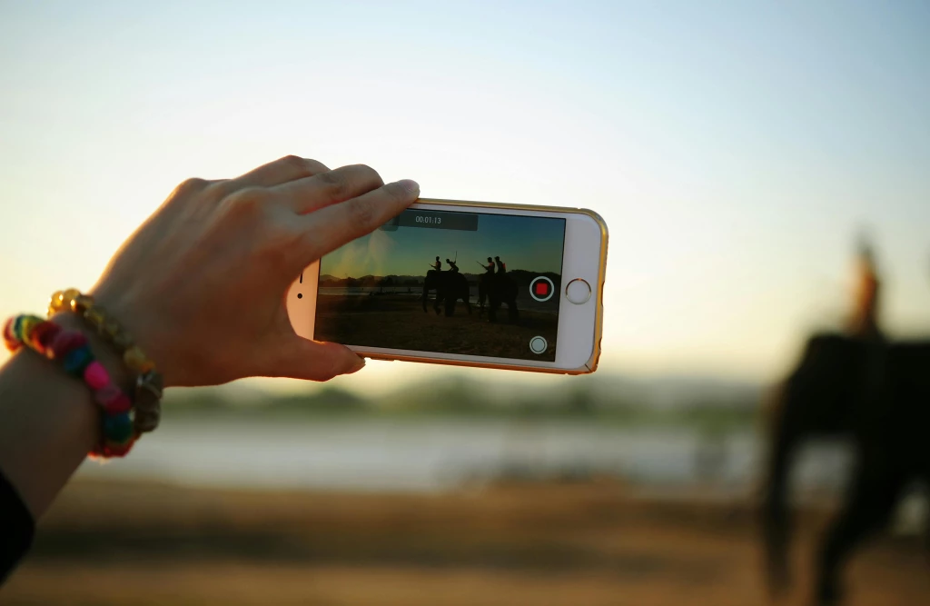 taking  a photo with iphone