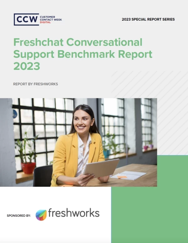 report title, sponsor, and image of woman using a tablet report title, sponsor, and image of woman using a tablet