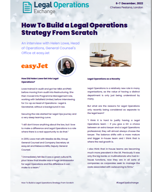 How To Build a Legal Operations Strategy From Scratch - Helen Lowe, EasyJet