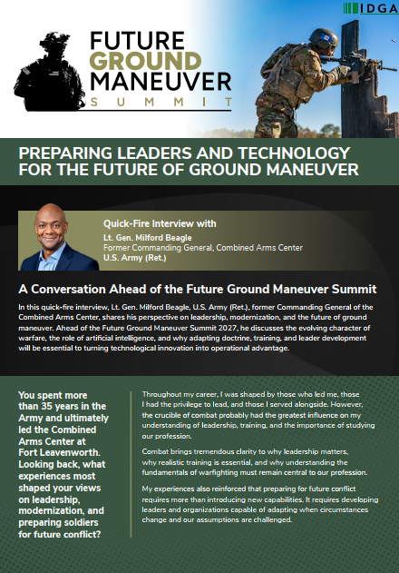 Preparing Leaders and Technology for the Future of Ground Maneuver | Quick-Fire Interview