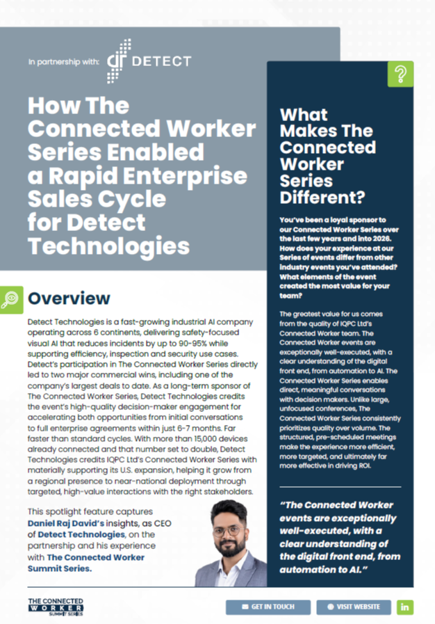 Sponsorship Case Study: How The Connected Worker Series Enabled a Rapid Enterprise Sales Cycle for Detect Technologies