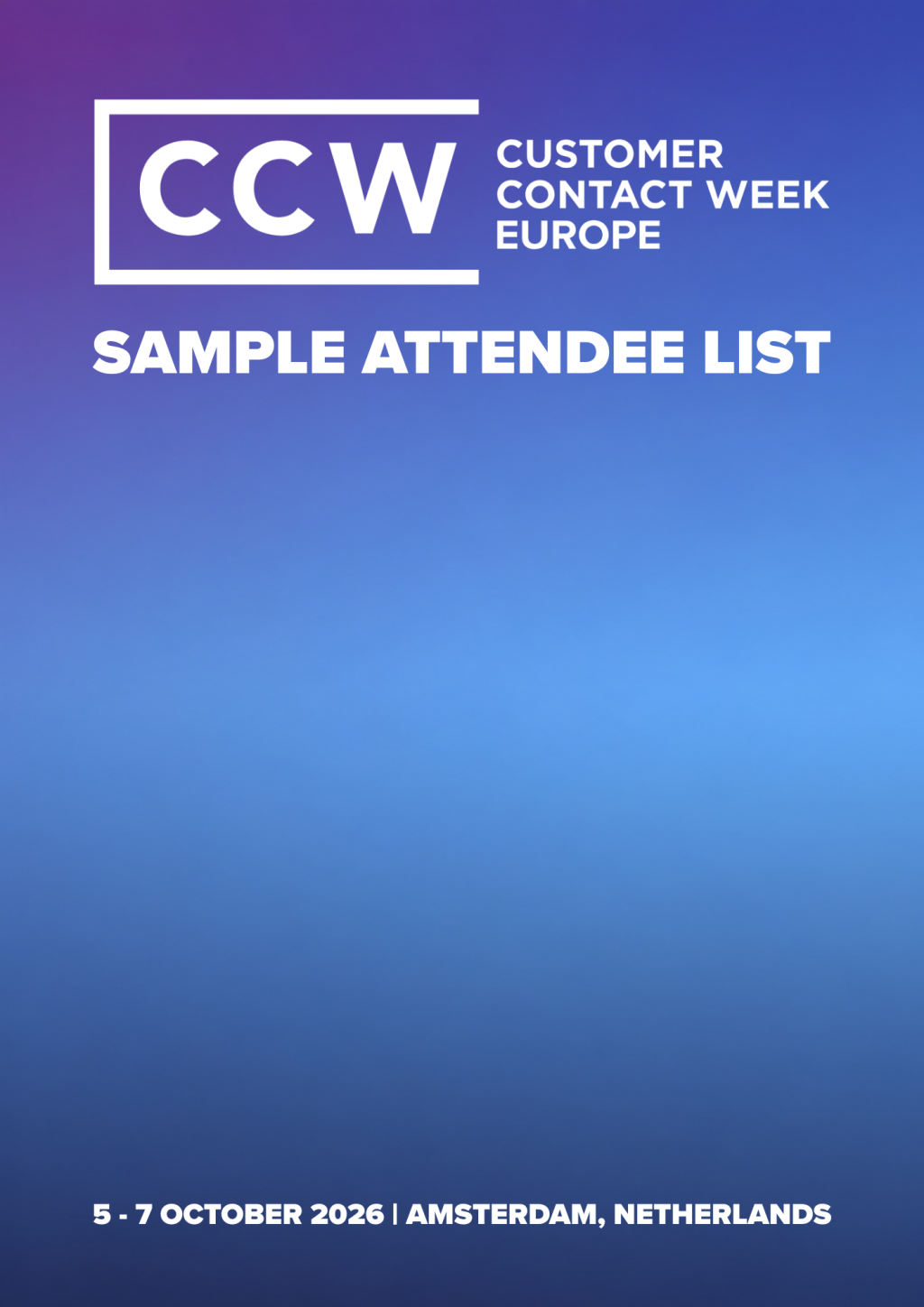 CCW Europe Summit | Sample Attendee List