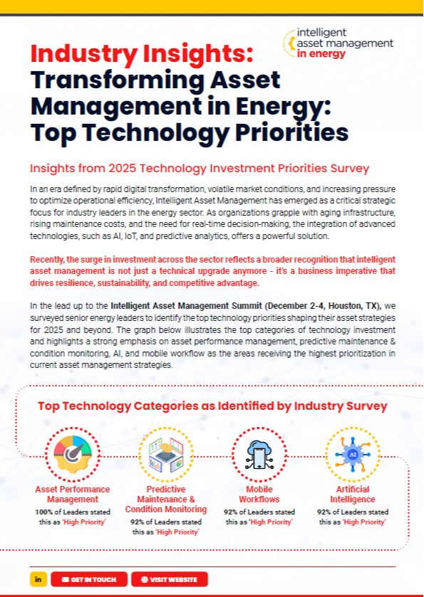 Infographic: Transforming Asset Management in Energy - Top Technology Priorities
