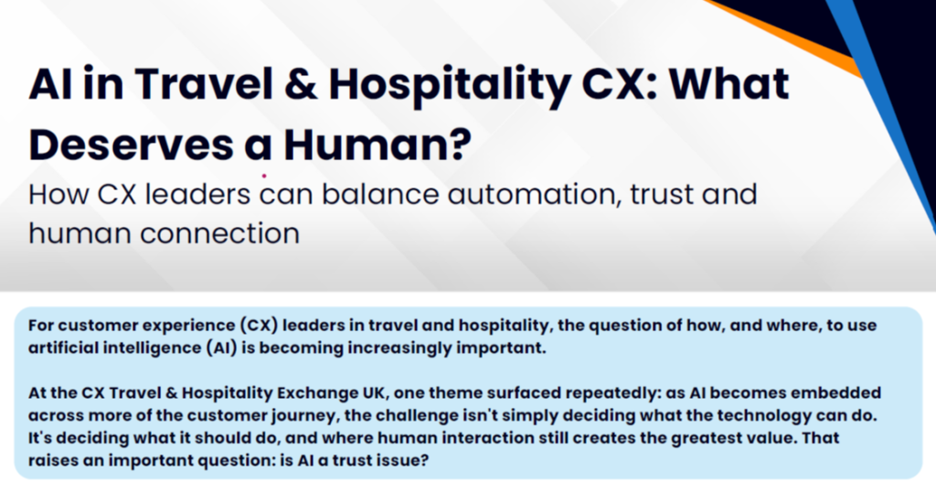 AI in Travel & Hospitality CX: What Deserves a Human?