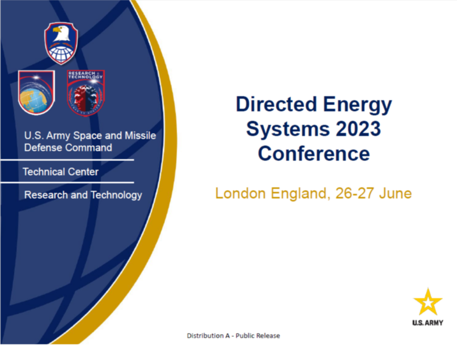 Exclusive Presentation: Efforts to Support and Sustain Fielding of Directed Energy Systems (Mr. Corry Cox)