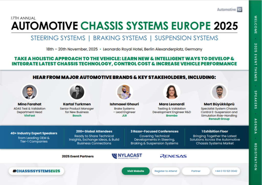 Partnership Opportunities | Automotive Chassis Systems Europe Agenda