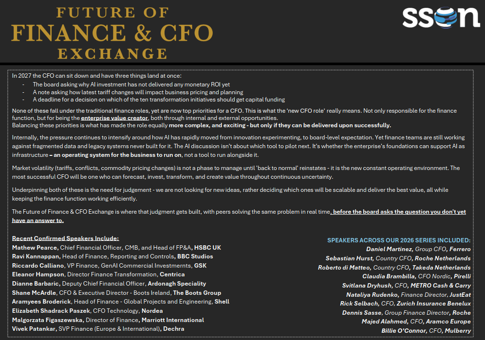 The Future of Finance & CFO Exchange | Preliminary Agenda