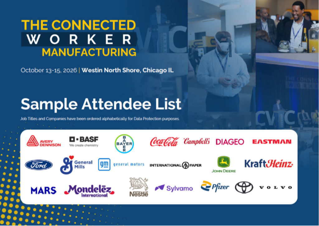 The Connected Worker Manufacturing Summit - 2026 Event Sample Attendee List