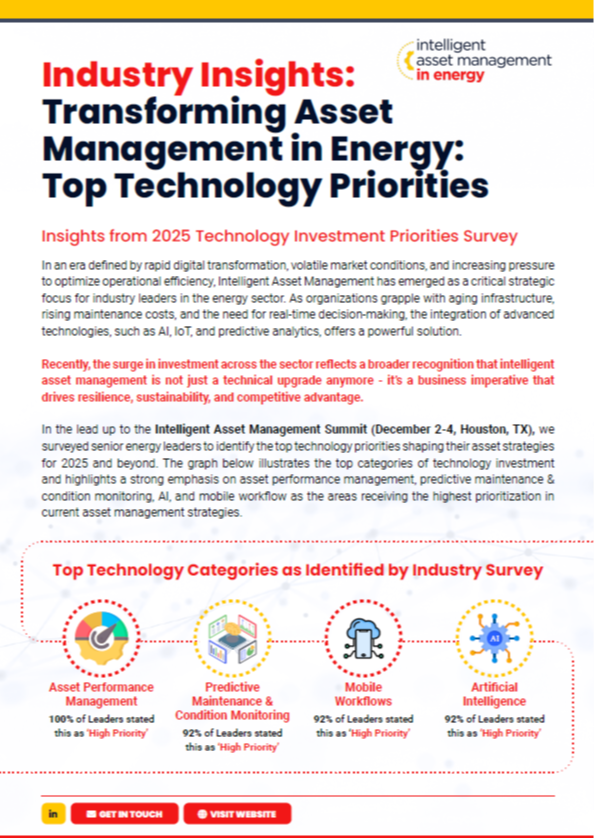 Top Technology Priorities for Transforming Asset Management in Energy
