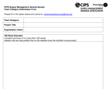 Team Submission Template | ProcureCon