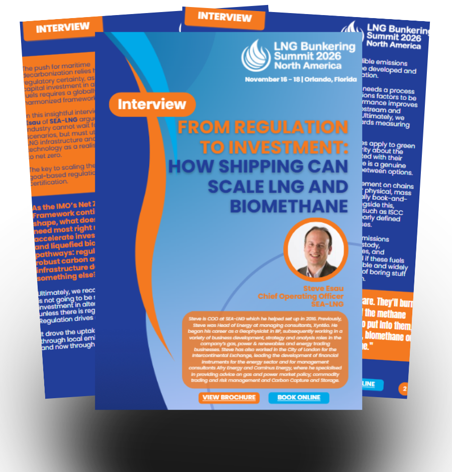 Interview | From Regulation to Investment: How Shipping can Scale LNG and Bio-Methane | Featuring Insights from Steve Esau