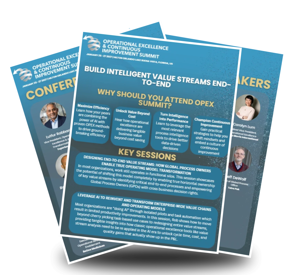 Infographic | Operational Excellence & Continuous Improvement Summit - Building intelligent value streams