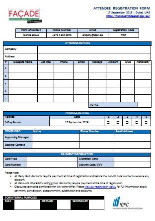 Delegate registration form