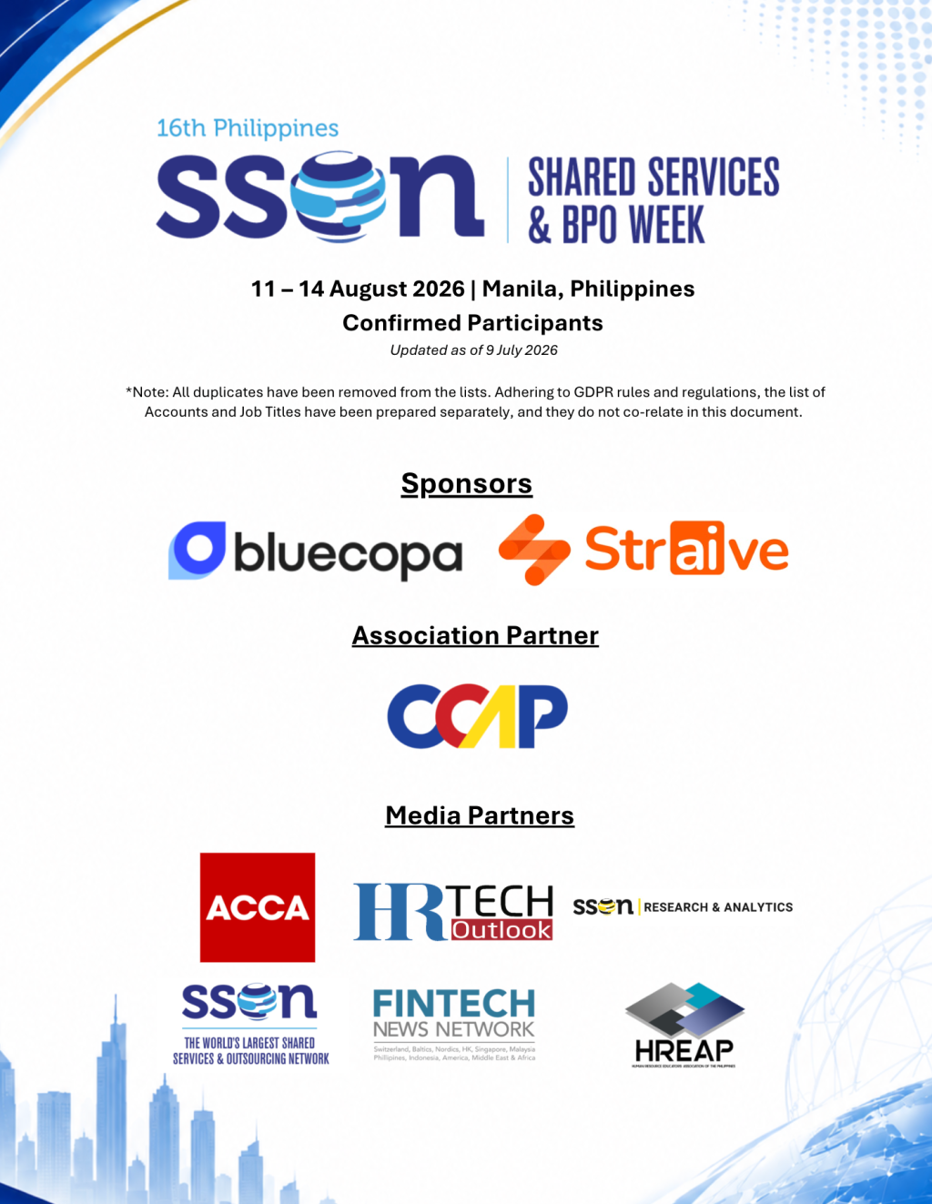 16th Philippines Shared Services & BPO Week 2026 Attendee List (Solution Providers)