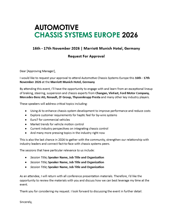 Convince Your Boss | Automotive Chassis Systems Europe
