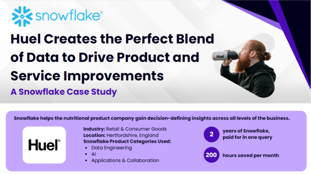 A Snowflake Case Study: Huel Creates the Perfect Blend of Data to Drive Products and Service Improvements