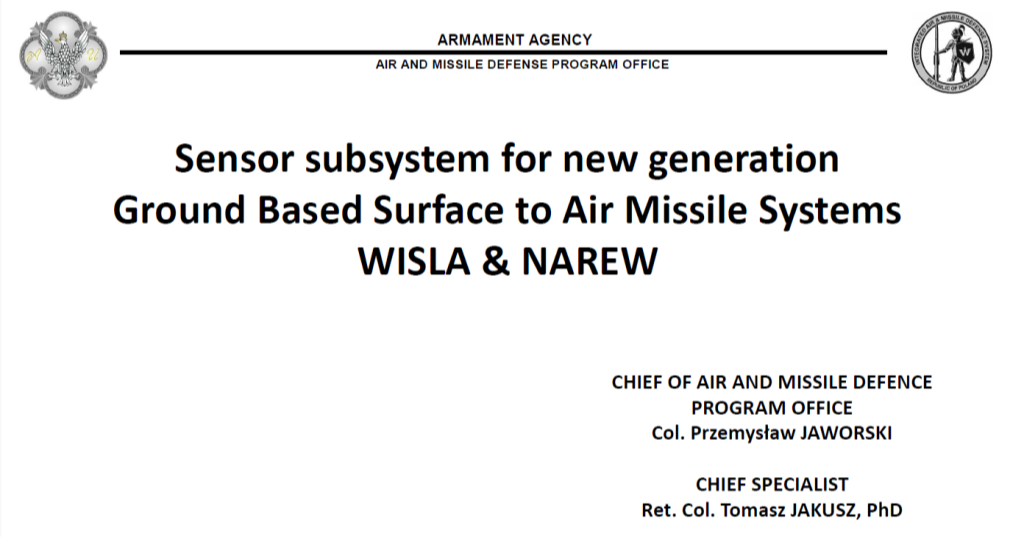 Exclusive Presentation: Sensor Subsystem for New Generation Ground-Based Surface to Air Missile Systems (Col. Jaworski)