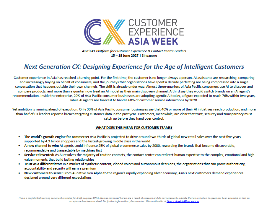 CX Asia Week 2027 Agenda Preview