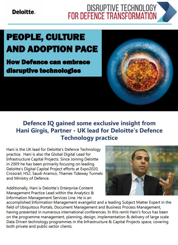 People, Culture and Adoption Pace - How Defence can embrace disruptive technologies