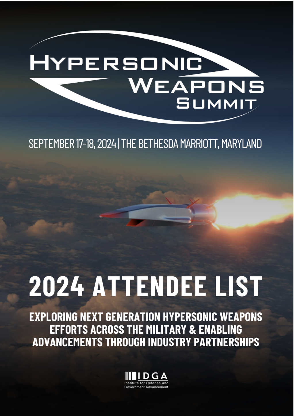 Hypersonic Weapons Summit - 2024 Attendee List