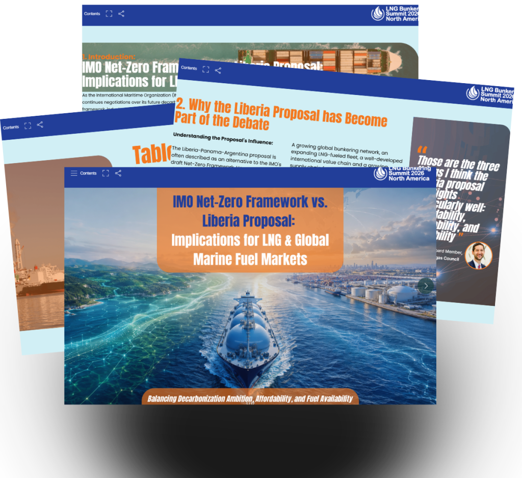 Report | IMO Net-Zero Framework vs. Liberia Proposal: Implications for LNG & Global Marine Fuel Markets | Featuring Insights from Ryan Harb