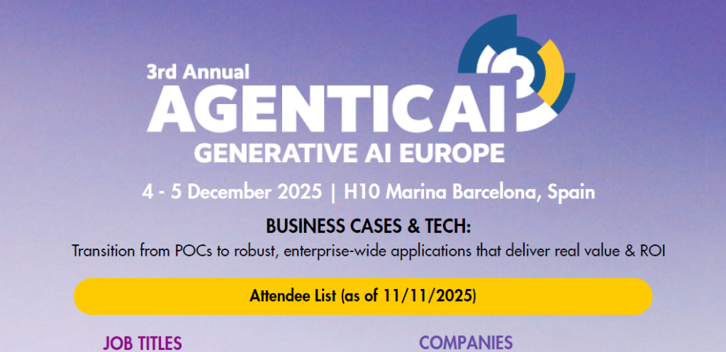 3rd Annual Agentic AI | Generative AI Europe 2025 - Snapshot of Attendees