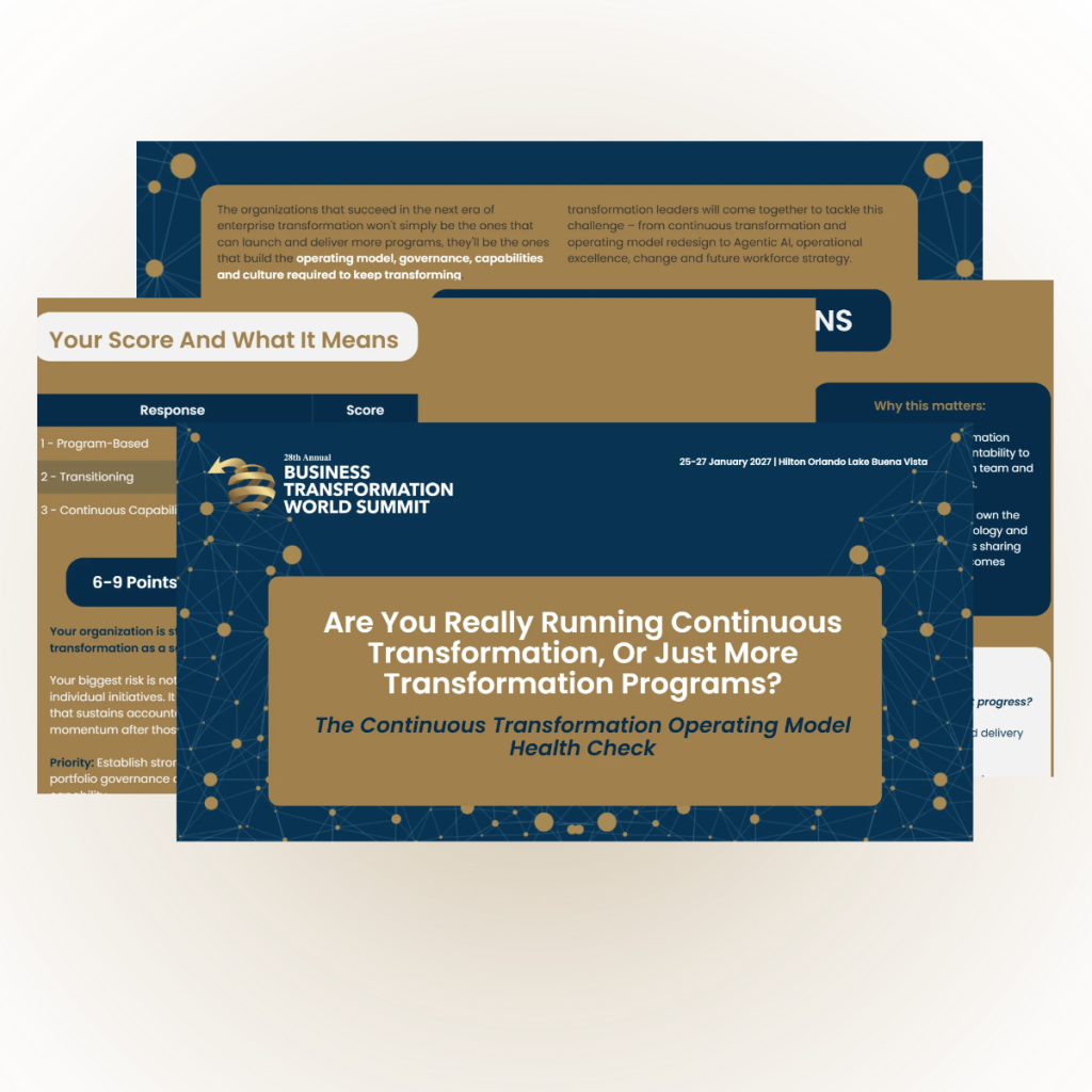 Checklist | Are You Really Running Continuous Transformation, or Just More Transformation Programs? The Continuous Transformation Operating Model Health Check