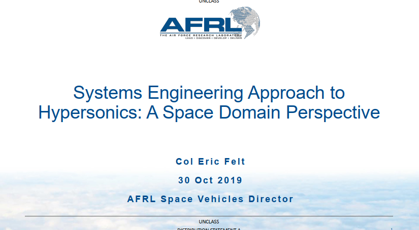 Systems Engineering Approach to Hypersonics: A Space Domain Perspective