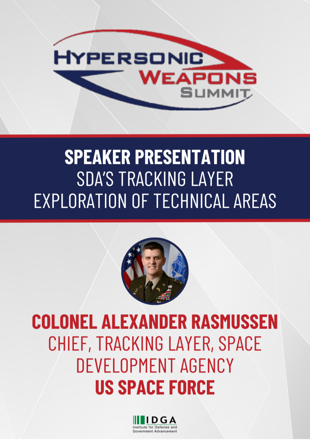 Speaker Presentation - SDA’s Tracking Layer Exploration of Technical Areas