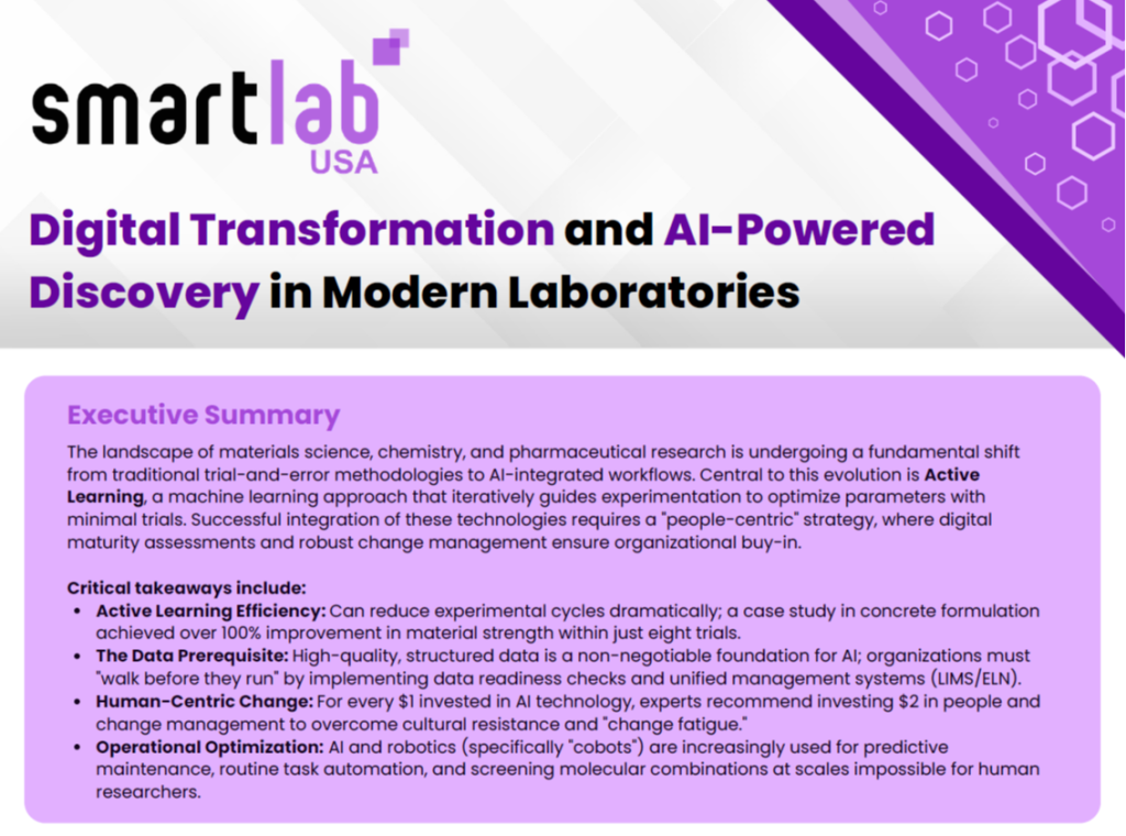 SmartLab Exchange USA | Mini Whitepaper: Digital Transformation & AI-Powered Discovery for Modern Labs