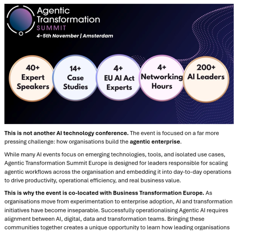 A letter for approval to attend the Agentic Transformation Summit