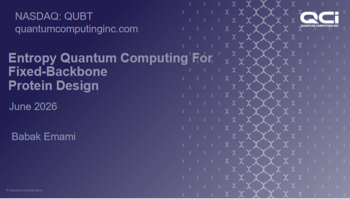 Entropy Quantum Computing For Fixed-Backbone​  Protein Design​