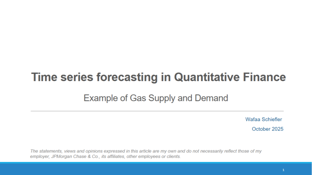 Time series forecasting in Quantitative Finance​ - Wafaa Schiefler ​