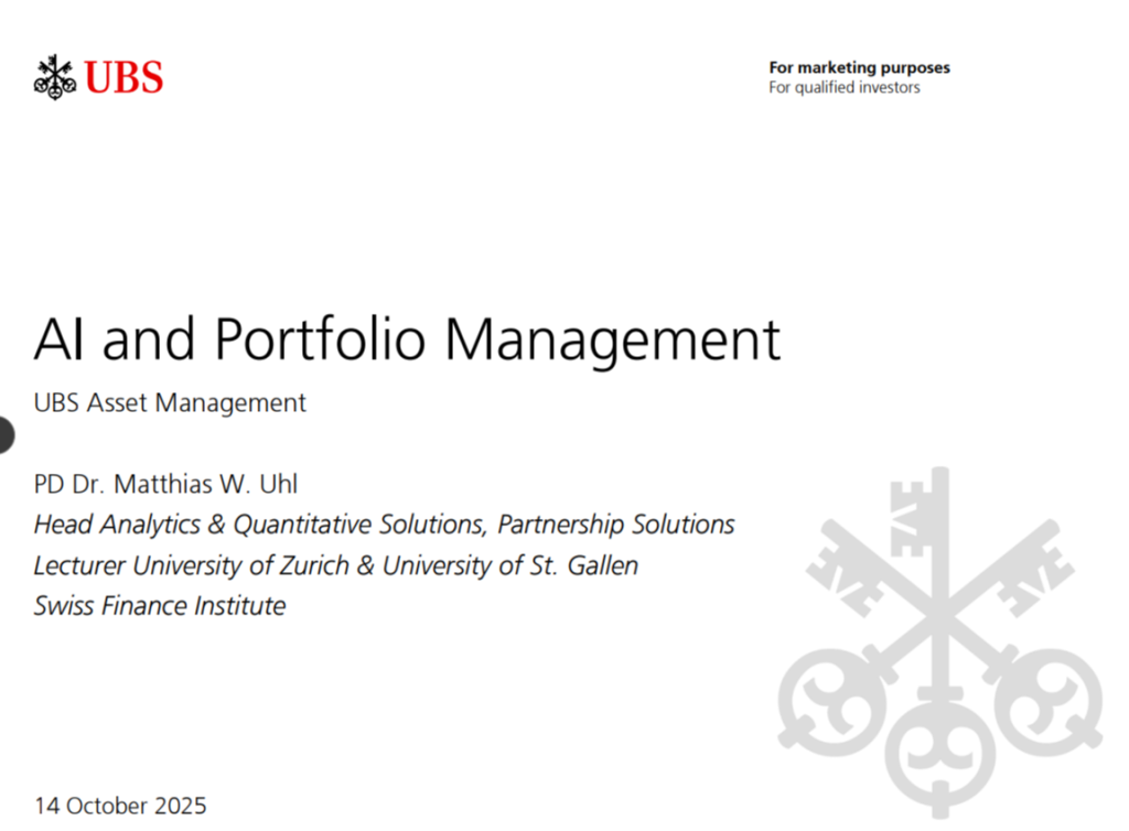 AI and Portfolio Management - UBS
