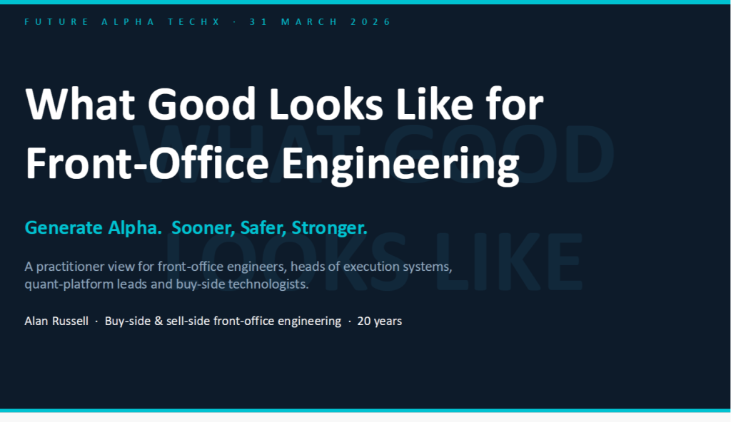 What does good look like for Front-Office Engineering?