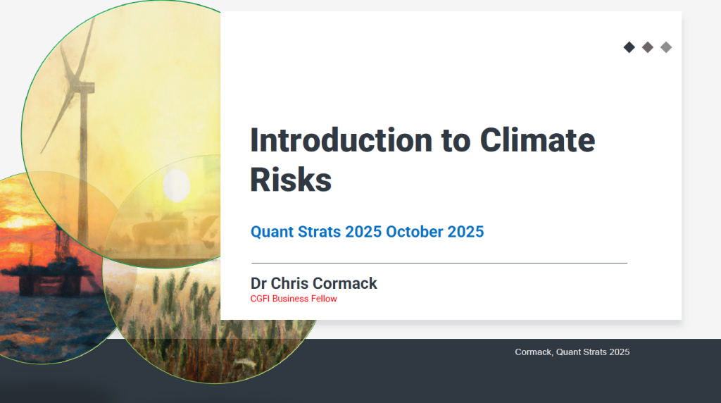 Introduction to Climate Risks - Dr Chris Cormack