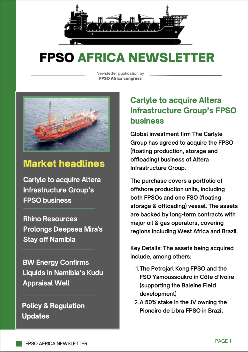 African FPSO projects map