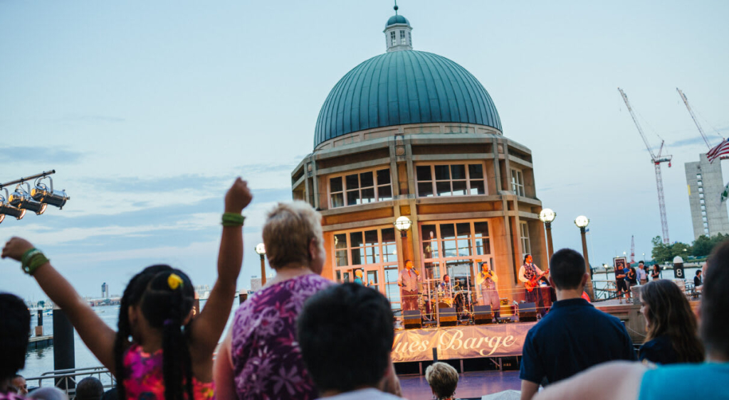 Summer activities on Boston waterfront
