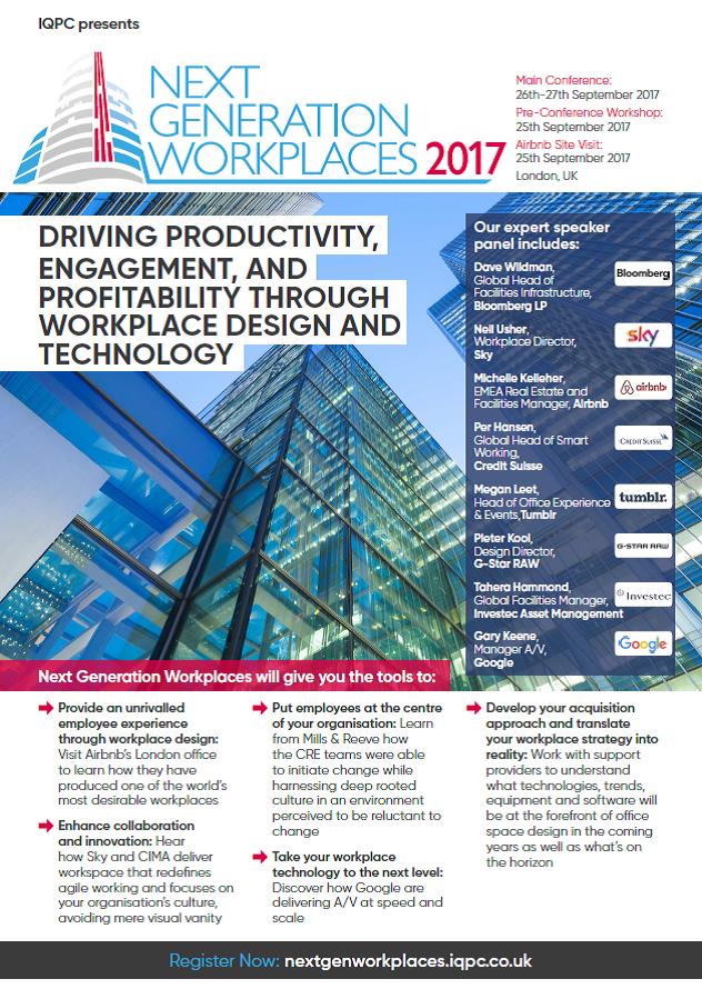 Download the Next Generation Workplaces 2017 Agenda